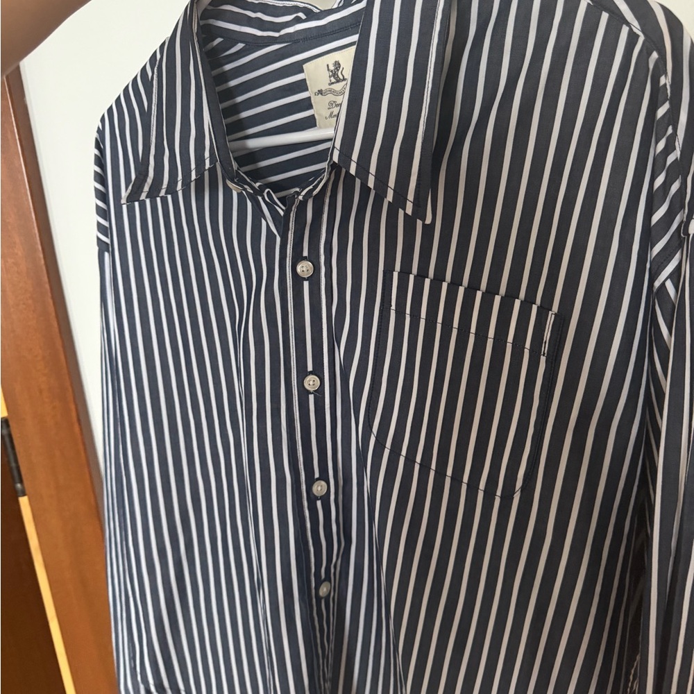 Denimist Navy Striped Cropped Shirt